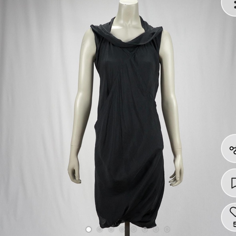 Rick Owens Black silk dress